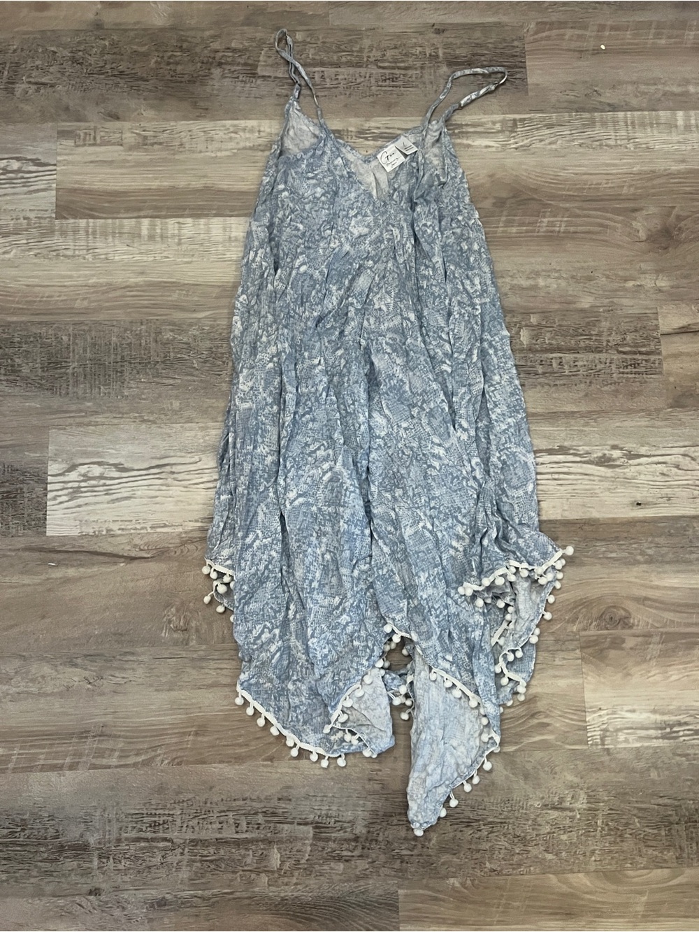 On Running Light Blue Patterned Spaghetti-Strap Top